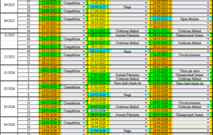 Calendrier des évènement saison 2025-2026 